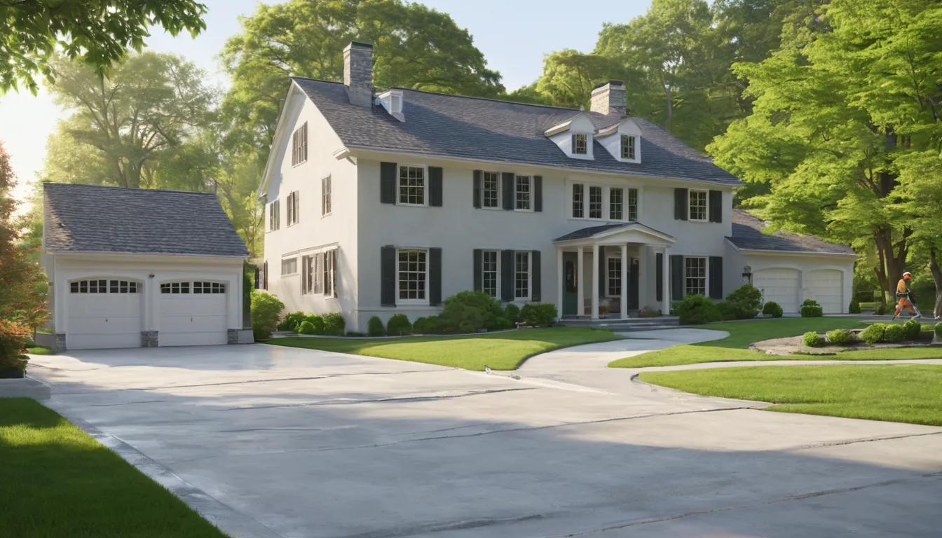 A new concrete driveway beside a colonial home in Wilmington